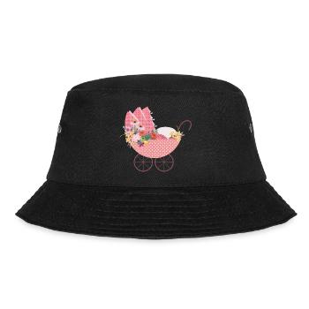 Playful Flower Stroller – Romantic Motif - Bucket Hat - black - Front - Lela (165cm)
