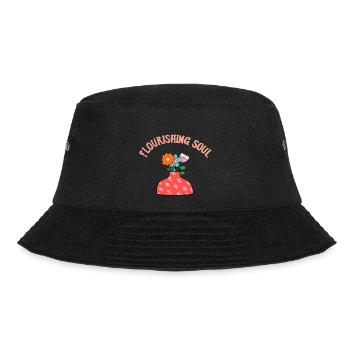 Bunter Blumenstrauß in Vase - Flourishing Soul - Bucket Hat - Schwarz - Vorne - Lela (165cm)