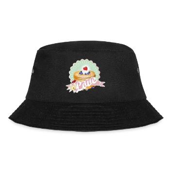 Charmantes Pancake-Motiv mit Sahne und Beeren - Bucket Hat - Schwarz - Vorne - Lela (165cm)