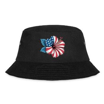  Florist Hibiscus Flower Independence Day 4th of - Bucket Hat - Schwarz - Vorne - Lela (165cm)