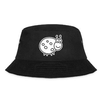 Ladybug – Cute lucky charm garden motif - Bucket Hat - black - Front - Lela (165cm)