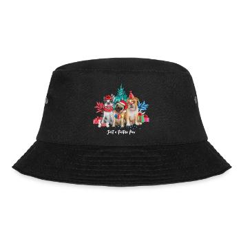 Nur eine feste Pfote, Hund Weihnachten - Bucket Hat - Schwarz - Vorne - Lela (165cm)