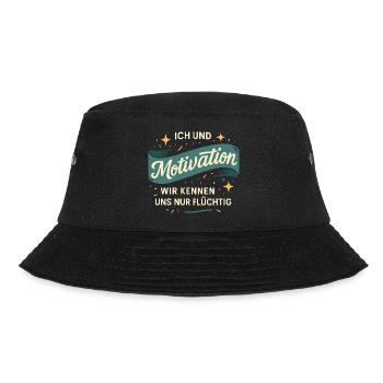 Ich und Motivation – Wir kennen uns nur flüchtig - Bucket Hat - Schwarz - Vorne - Lela (165cm)