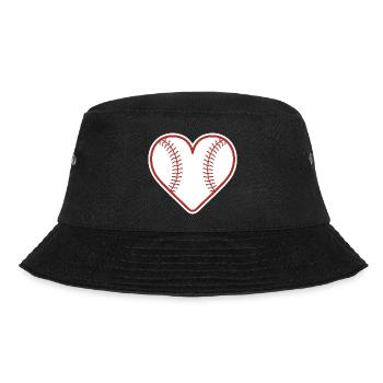 Baseball Heart Design Love Baseball - Bucket Hat - black - Front - Lela (165cm)