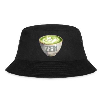 Zen Matcha Latte Aquarell - Bucket Hat - Schwarz - Vorne - Lela (165cm)