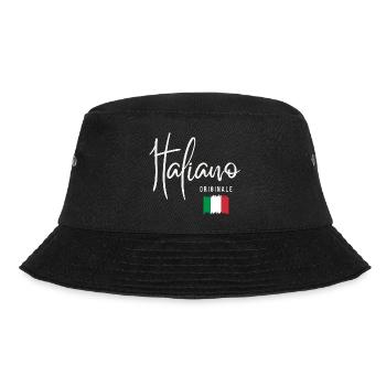 Geboren in Italien, ursprünglich aus Italien - Bucket Hat - Schwarz - Vorne - Lela (165cm)