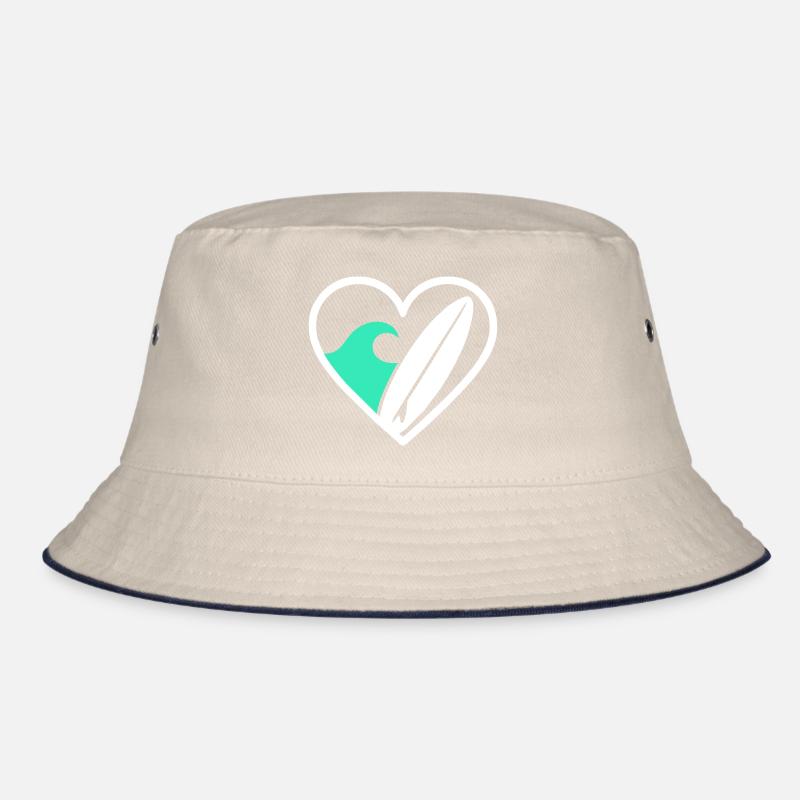 Surf Heart Board Wave Ocean Geschenk Bucket Hat