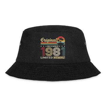 44th Birthday Original December Born 1981 - Bucket Hat - black - Front - Lela (165cm)