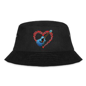 Heart with guitar - Bucket Hat - black - Front - Lela (165cm)