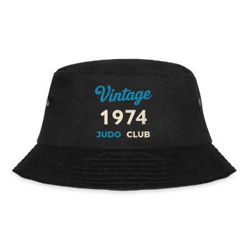 Vintage 1974 Judo Club Retro Geburtsjahr Geschenk - Bucket Hat - Schwarz - Vorne - Lela (165cm)