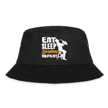 Eat Sleep Saxophone Repeat Saxophonist - Bucket Hat - black - Front - Lela (165cm)