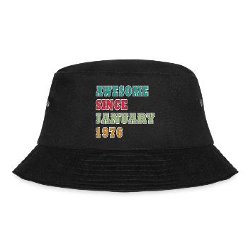 Geburtstag Januar 1976 Geschenk Vintage Limited - Bucket Hat - Schwarz - Vorne - Lela (165cm)