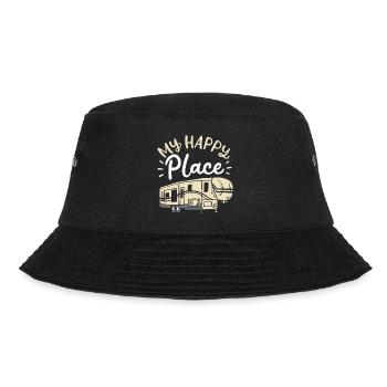 My Happy Place Retro RV Camping Travel Art - Bucket Hat - Schwarz - Vorne - Lela (165cm)