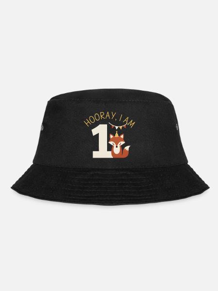 Hurra ich bin 1 Süßer Fuchs Geburtstag - Bucket Hat - Schwarz