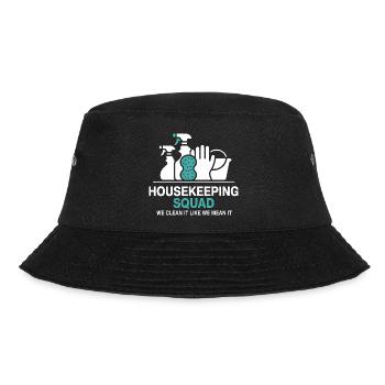 Lustiges Putzen Design - Bucket Hat - Schwarz - Vorne - Lela (165cm)