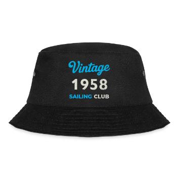 Vintage 1958 – Sailing Club Retro Birth Year - Bucket Hat - black - Front - Lela (165cm)