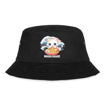 Kawaii Neko Ramen Chat Nouilles Anime - Bob - noir - Devant - Lela (165cm)