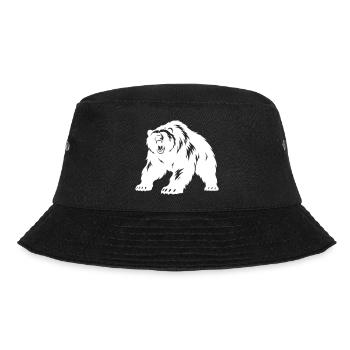 Grizzly Bär Silhouette - Bucket Hat - Schwarz - Vorne - Lela (165cm)