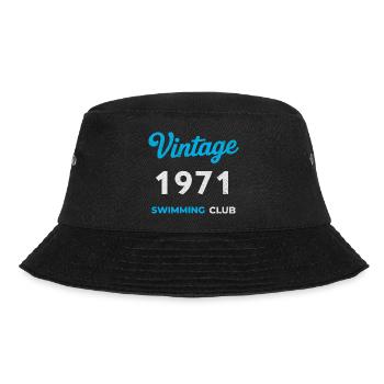 Vintage 1971 – Swimming Club Retro Geburtsjahr - Bucket Hat - Schwarz - Vorne - Lela (165cm)