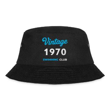 Vintage 1970 – Swimming Club Retro Geburtsjahr - Bucket Hat - Schwarz - Vorne - Lela (165cm)