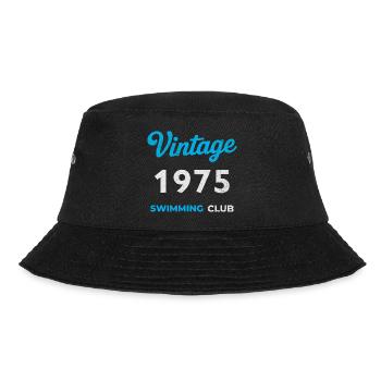 Vintage 1975 – Swimming Club Retro Geburtsjahr - Bucket Hat - Schwarz - Vorne - Lela (165cm)
