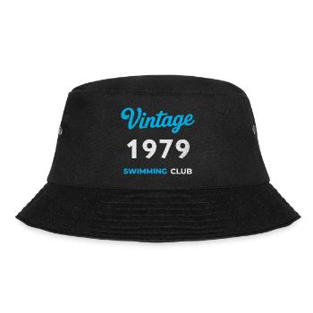 Vintage 1979 – Swimming Club Retro Geburtsjahr - Bucket Hat - Schwarz - Vorne - Lela (165cm)