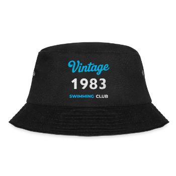 Vintage 1983 – Swimming Club Retro Geburtsjahr - Bucket Hat - Schwarz - Vorne - Lela (165cm)