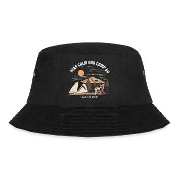 Keep Calm and Camp On Funny Camping - Bucket Hat - black - Front - Lela (165cm)