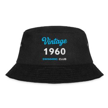 Vintage 1960 – Swimming Club Retro Geburtsjahr - Bucket Hat - Schwarz - Vorne - Lela (165cm)