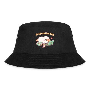 Cute Duck Chilling With Laptop ProDucktive Day - Bucket Hat - black - Front - Lela (165cm)