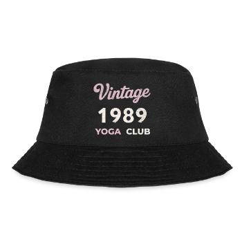 Vintage 1989 Yoga Club Retro Birth Year Vintage - Bucket Hat - black - Front - Lela (165cm)