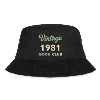 Vintage 1981 Book Club Retro Geburtsjahr Geschenk - Bucket Hat - Schwarz - Vorne - Lela (165cm)