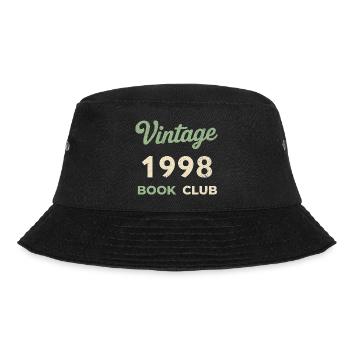 Vintage 1998 Book Club Retro Geburtsjahr Geschenk - Bucket Hat - Schwarz - Vorne - Lela (165cm)
