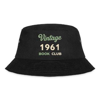 Vintage 1961 Book Club Retro Geburtsjahr Geschenk - Bucket Hat - Schwarz - Vorne - Lela (165cm)