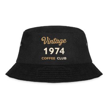 Vintage 1974 – Coffee Club Retro Birth Year - Bucket Hat - black - Front - Lela (165cm)
