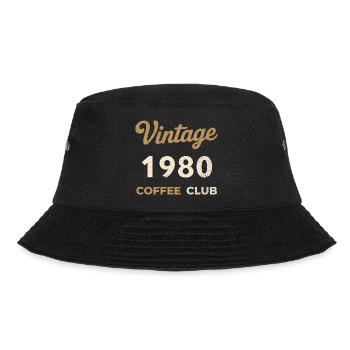 Vintage 1980 – Coffee Club Retro Birth Year - Bucket Hat - black - Front - Lela (165cm)
