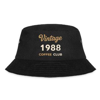 Vintage 1988 – Coffee Club Retro Birth Year - Bucket Hat - black - Front - Lela (165cm)