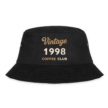 Vintage 1998 – Coffee Club Retro Birth Year - Bucket Hat - black - Front - Lela (165cm)