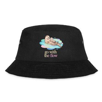 Otter Duo in Pastel Flow - Bucket Hat - Schwarz - Vorne - Lela (165cm)