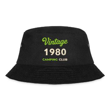 Vintage 1980 – Camping Club Retro Birth Year - Bucket Hat - black - Front - Lela (165cm)