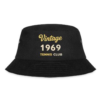 Vintage 1969 Tennis Club Retro Birthday Gift - Bucket Hat - black - Front - Lela (165cm)