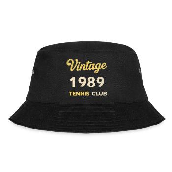 Vintage 1989 Tennis Club Retro Birthday Gift - Bucket Hat - black - Front - Lela (165cm)