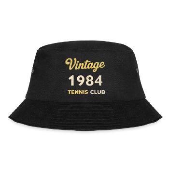 Vintage 1984 Tennis Club Retro Birthday Gift - Bucket Hat - black - Front - Lela (165cm)