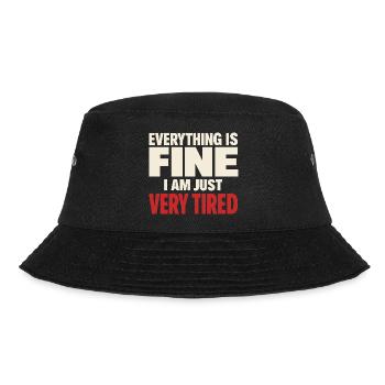 Ausgebrannter Millennial, Müder Erwachsener, - Bucket Hat - Schwarz - Vorne - Lela (165cm)