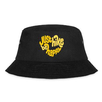 Just hike be happy - playful hiking motif - Bucket Hat - black - Front - Lela (165cm)