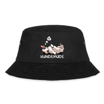 Hundemüde Miniatur Bullterrier Bully Bullterrier - Bucket Hat - Schwarz - Vorne - Lela (165cm)