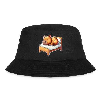 Capybara Sleeping - Bucket Hat - black - Front - Lela (165cm)