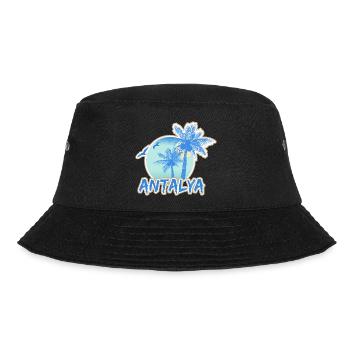 Antalya Palmen Strand Sonnenuntergang - Bucket Hat - Schwarz - Vorne - Lela (165cm)