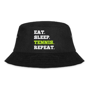 Eat Sleep Tennis Repeat - Bucket Hat - Schwarz - Vorne - Lela (165cm)