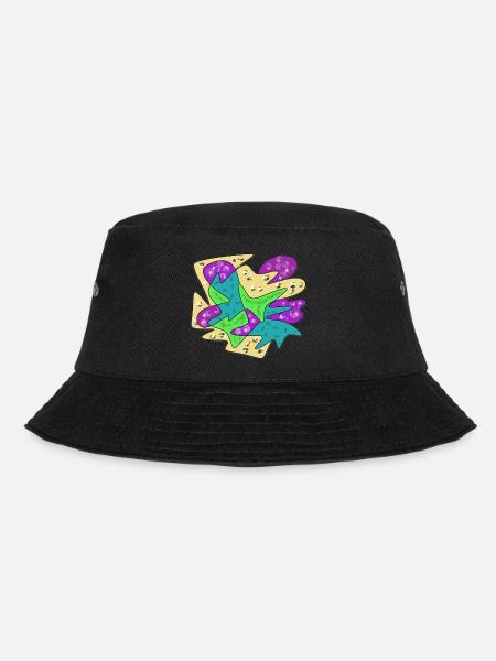 Abstract Farbexplosion Glitzer Splatter - Bucket Hat - Schwarz